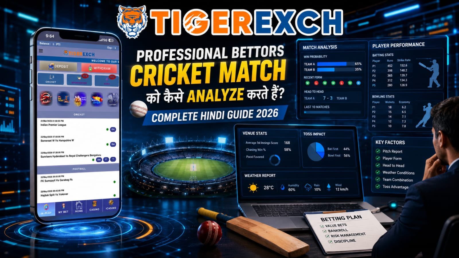 Professional Bettors Cricket Match Ko Kaise Analyze Karte Hain? Complete Hindi Guide 2026