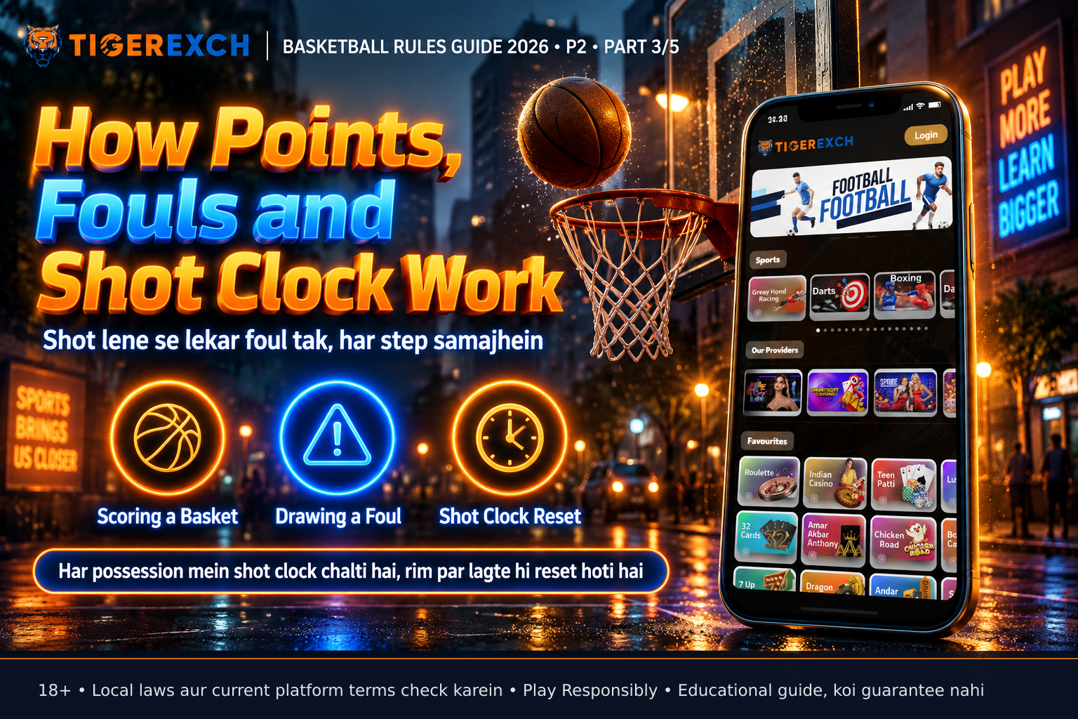 A basketball in flight toward the hoop, close to the rim, with the backboard and net slightly blurred, emphasizing the ball's trajectory for illustrating shot attempt and potential clock reset